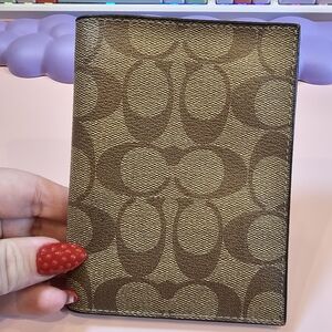 Coach Signature Pattern Passport - Coach Mini Planner Journal